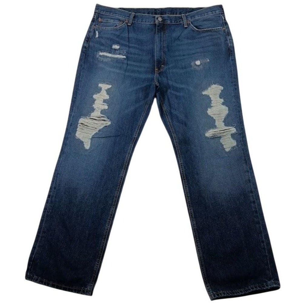 Levis 541 Jeans Mens 42x31 Blue Medium Wash Distressed Athletic Fit Denim Pants